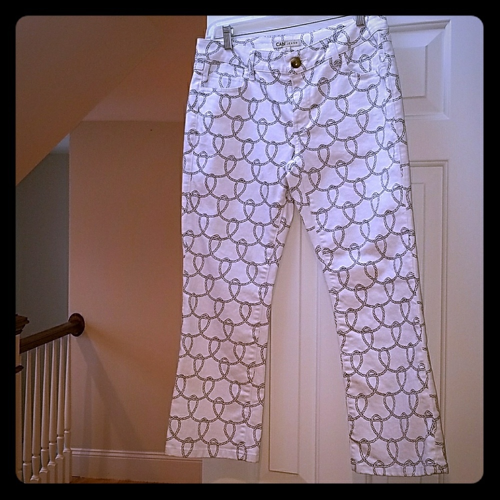 Nautical white cropped jeans